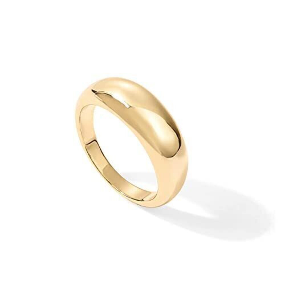 8439 18K Gold Plated Chunky Dome Ring - Puffy Dome Stackable Rings - Chunky